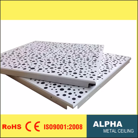 Plafond en aluminium ignifuge suspendu décoratif du plafond 600X600 en métal de matériau de construction fait sur commande